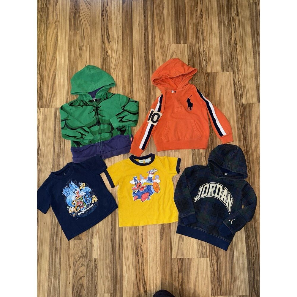 Polo Ralph Lauren Jordan Disney Hulk Parks Elmo Boys Lot‎ 3T Hoodie Big Pony